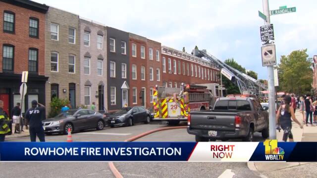 Crews battle rooftop fires in south Baltimore