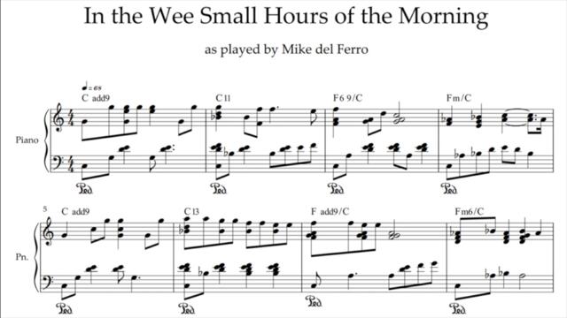 In the Wee small Hours of the Morning (Frank Sinatra) Piano Transcription | Mike del Ferro |