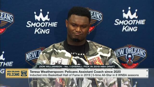 Zion gets choked up talking about 'special bond' with Asst. Coach Teresa Weatherspoon | NBA Today