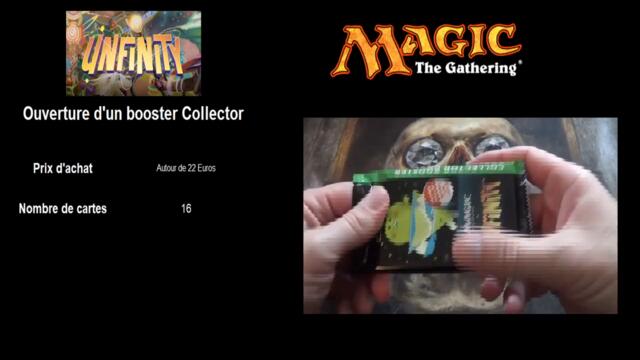 Cotations et analyse de l'ouverture d'un booster collector Unfinity, cartes Magic The Gathering