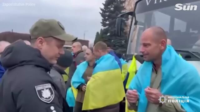 Ukrainian officer is welcomed home after 8 months in Russian captivity
