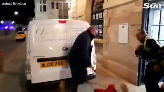 Police drag out eco-zealot attempting to confront David Attenborough