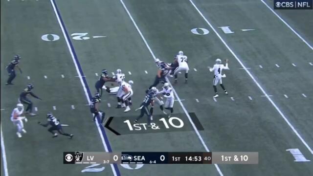 Derek Carr Throws Interception to Quandre Diggs | Raiders vs Seahawks
