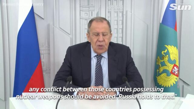 NATO policy risks 'direct clash' between nuclear powers says Russia's Lavrov