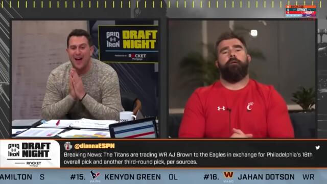 Jason Kelce LIVE reaction to AJ Brown trade