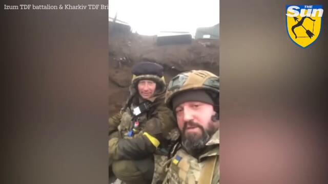 Ukrainian soldiers of the Izum TDF Brigade open fire on Russian troops