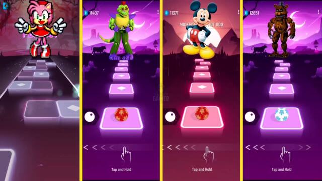 FNAF vs Montgomery vs Squid Game vs Mickey Mouse | Tiles Hop EDM Rush