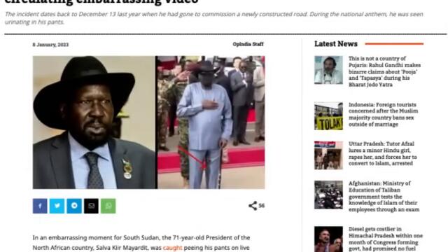 South Sudan President Wets Himself | Cameraman being Hunt Down
