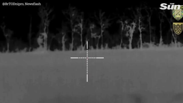 Ukrainian Sniper takes out Russian soldier at night