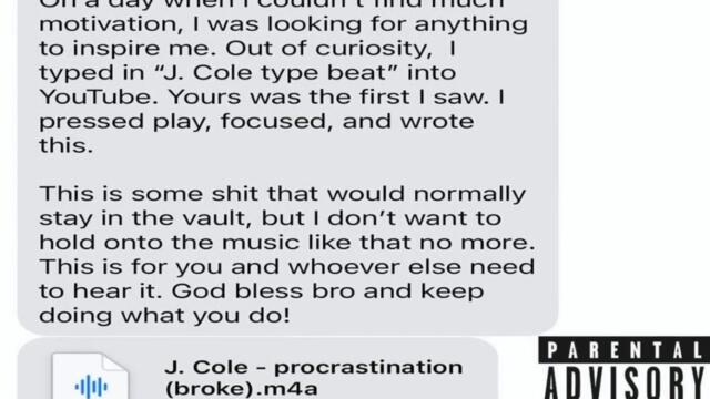 J. Cole - procrastination (broke) Ft. Toxic