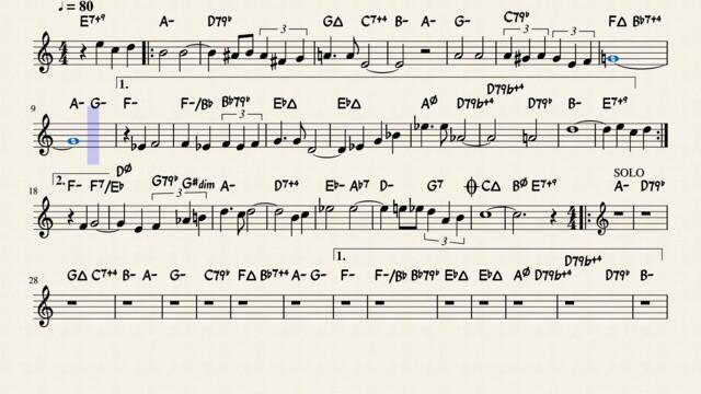 Laura (Jazz Standard) by  David Raksin & Johnny Mercer (Lead sheet music with guitar chords)
