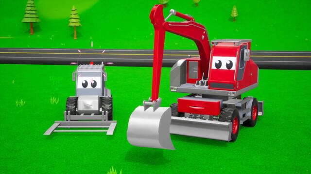Amazing Construction Vehicles DIY Colors Shapes Cookies | Excavator, JCB, Dump Truck Simulator