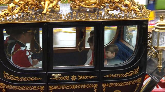 Royals Family Journey to Buckingham Palace in Golden Carriages