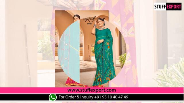 Saroj Gorgeous Vol 9 Casual Printed Georgette Saree Full Catalog Available At Wholesale Rate.