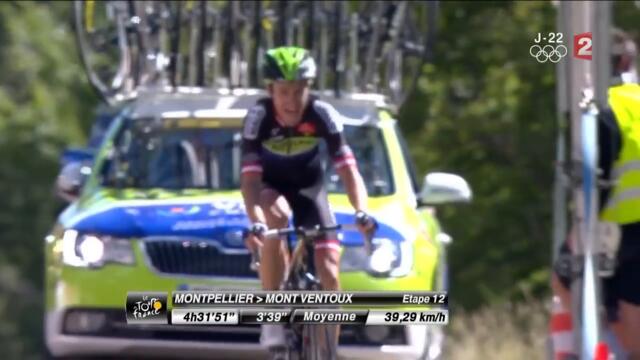 12e étape : INCROYABLE ! Chris Froome sans vélo court dans le Ventoux !