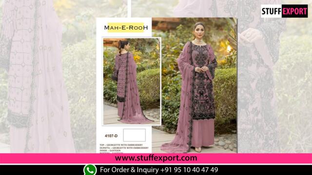 Mah E Rooh 4107 Light Color Premium Embroidey Salwar Kameez Full Catalog Available Wholesale Rate.