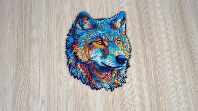 Basic Edition Fearless Wolf wooden jigsaw puzzle
