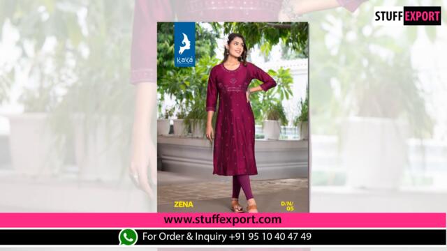 Kaya Zeena Silk Slub Designer Kurti Collection Full Catalog Available At Wholesale Rate.