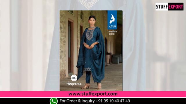 Kaya Anupama Roman Silk Top Bottom With Dupatta Collection Full Catalog Available At Wholesale Rate.