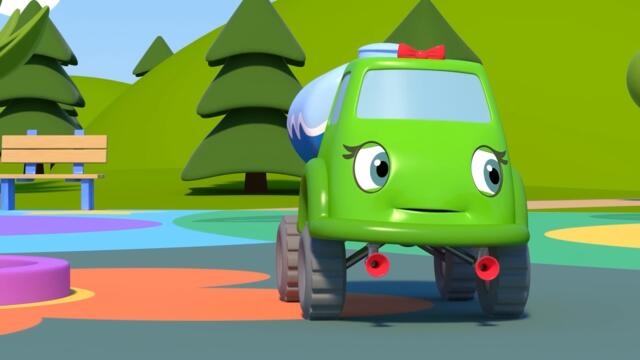 Синий трактор на детской площадке: ОН ПЕРВЫЙ НАЧАЛ! -мультфильм для детей