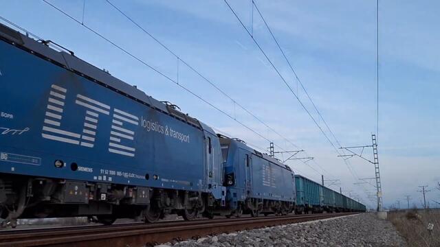 LTE Freight Train heading to Iskar Train Station in Bulgaria