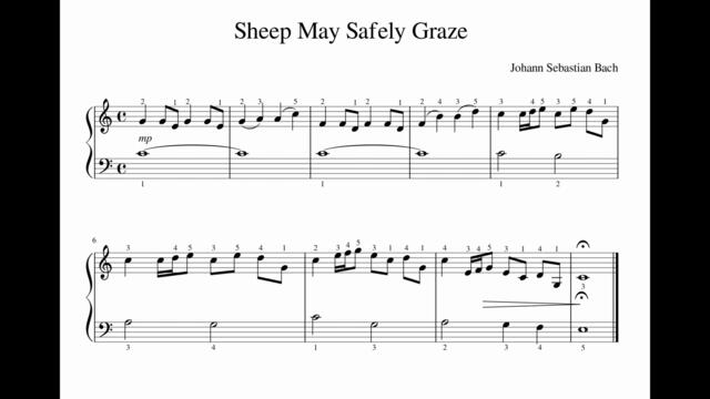 -Johann Sebastian Bach - Sheep May Safely Graze- - Piano sheet music (by Tatiana Hyusein)[via torchbrowser.com]
