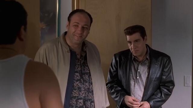 The Sopranos Tony finds the wire in Sal's house scene