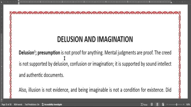 (12) Delusion, Illusions & Imagination vs Reason