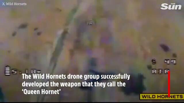 Watch Ukraine unleash 'Queen Hornet' drone strapped with AK-47 to blast Russian troops