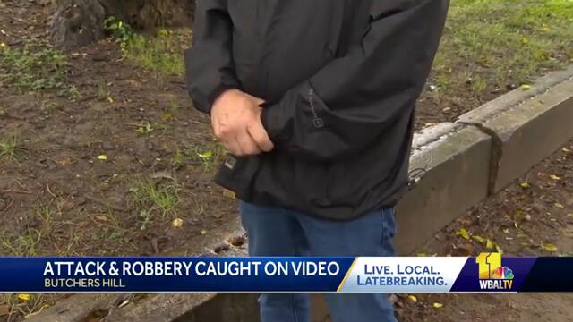Assault, robbery caught on camera in Butchers Hill
