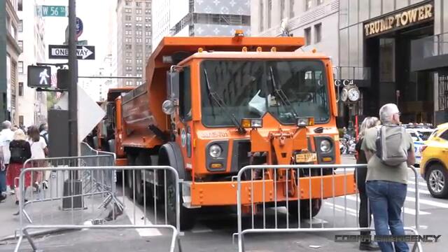 Donald Trump travels by a massive motorcade after meeting with President Zelensky in New York City