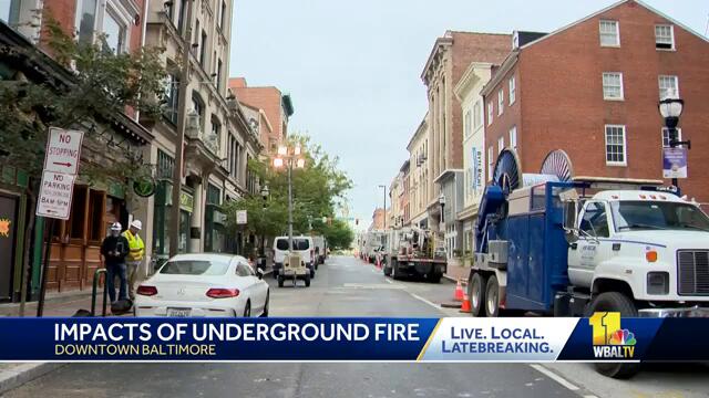 Power still out, streets closed from fire