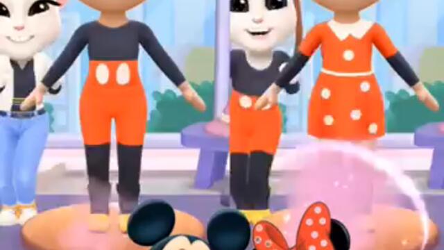 ❤️🤍Mickey mouse vs Minnie  mouse 🖤❤️ #edit #angela2chocobeez #dance #mytalkingangela2edits #games