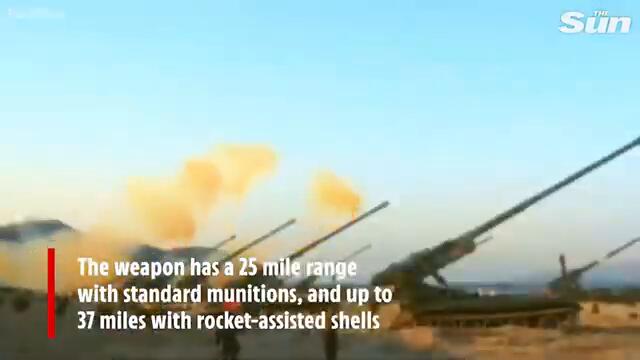 Kim Jong-Un blows up BMW with drone as North Korea demos its 'big guns' being sent to Russia