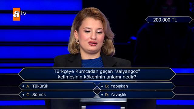 Salyangoz kelimesinin kökeni nedir? - Kim Milyoner Olmak İster? 1124. Bölüm