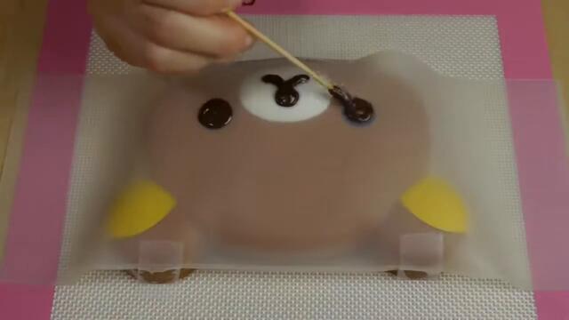 Rilakkuma Bear Mirror Cake リラックマひんやりケーキ ダイカットお弁当箱で