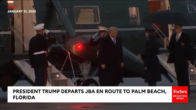JUST IN: President Trump Departs JBA En Route To Palm Beach, Florida