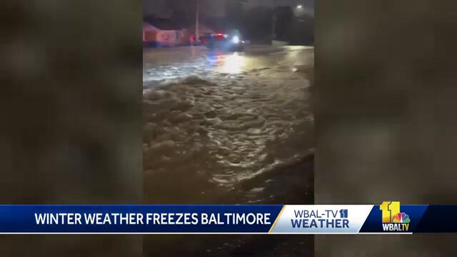 Large sinkhole closes lanes on E. Joppa Road in Baltimore County