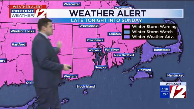 WPRI 12 Weather Forecast 2/8/25: Winter Storm Warning Issued For Our Area