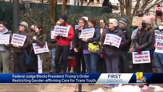 Demonstrators decry Trump's order on gender-affirming care