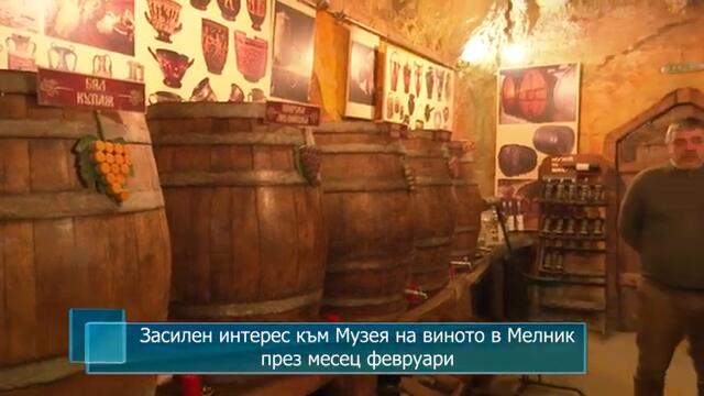 Засилен интерес към Музея на виното в Мелник през месец февруари