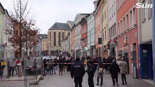 Hero delivery drivers RUNS DOWN knife killer in Austria rampage