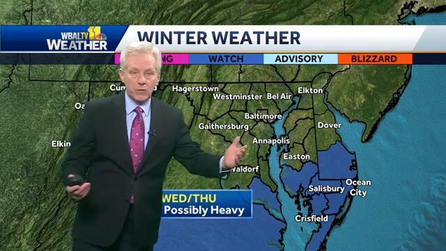 Maryland weather forecast: Small shift in storm track could mean more snow