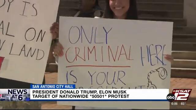 President Donald Trump, Elon Musk targets of ‘50501′ protest in San Antonio