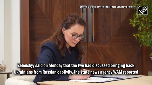 Ukraine President Zelenskyy meets UAE President Al Nahyan in Abu Dhabi