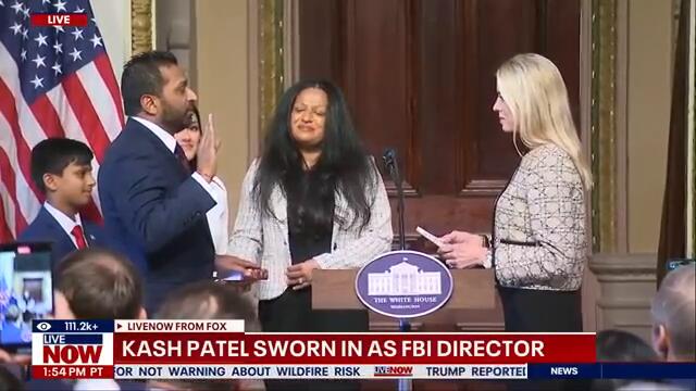 Kash Patel sworn in as President Trump's FBI director | LiveNOW from FOX