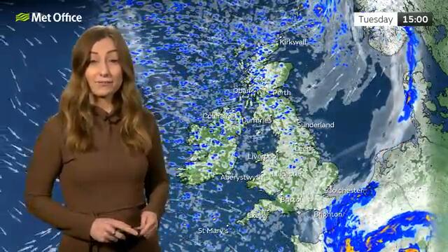 25/02/2025 – Heavy showers in northwest UK – Afternoon Weather Forecast UK – Met Office Weather