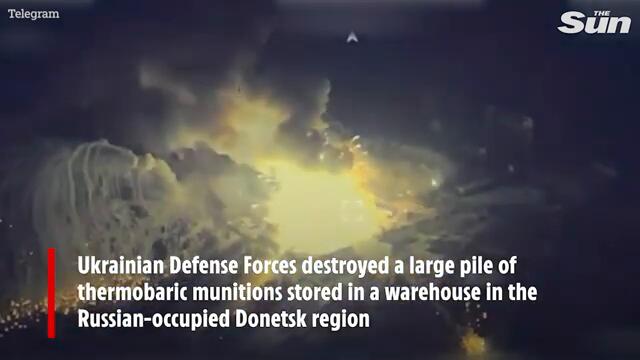 Huge explosion as Putin’s thermobaric flesh-eating bombs BLOWN UP
