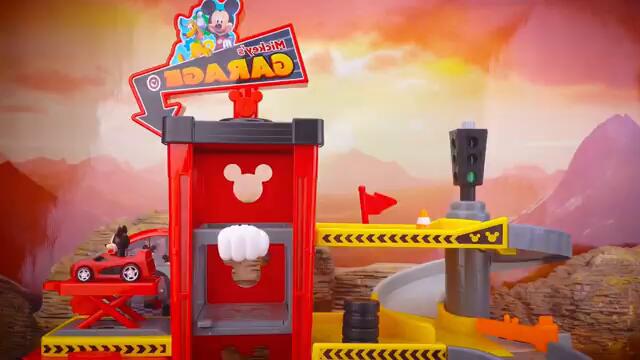 12min Satisfying With unboxing Disney Mickey mouse Ready to race garage Playset ASMR | Toys Review