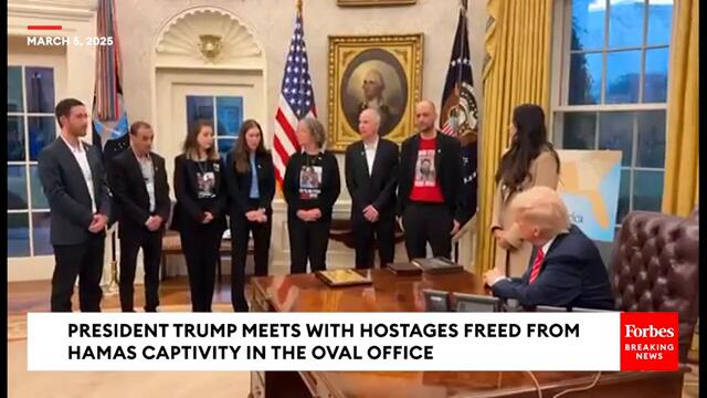 President Trump Meets With Hostages Freed From Hamas Captivity In The Oval Office
